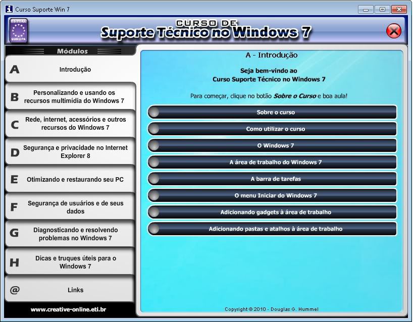 curso Download   Curso de Suporte Técnico no Windows 7 (2011)