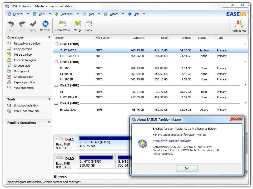 ... EaseUS Partition Master Professional / Server Edition 9.1.1 [FOSI