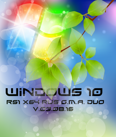 Windows 10 RS1 by G.M.A. DUO v.03.08.16 (x64) (2016) Rus