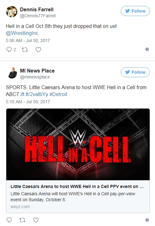 WWE Hell in a Cell состоится 8 октября
