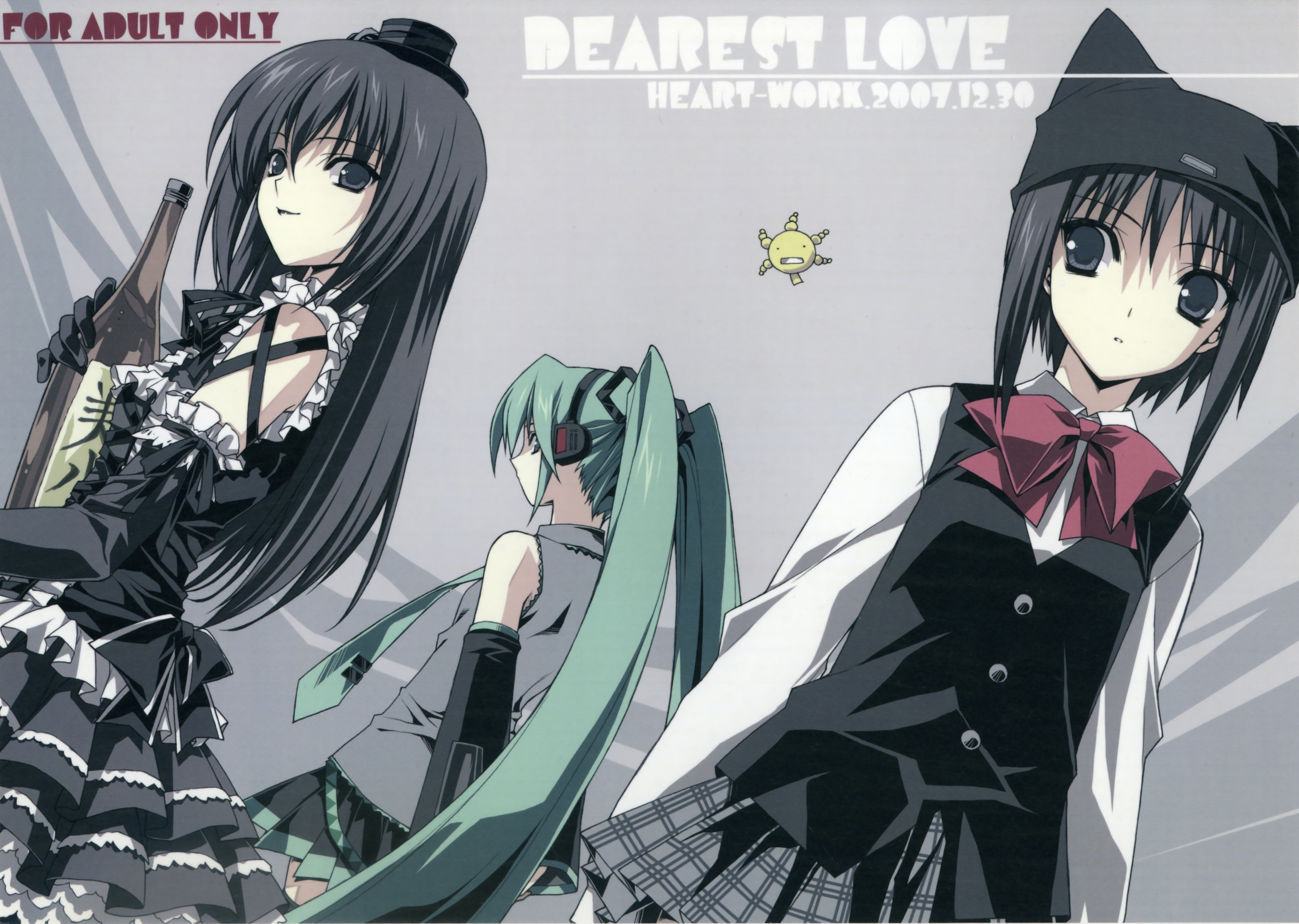 Konachan.com - 54963 black_eyes black_hair hatsune_miku headphones kawazue_akira long_hair moyashimo