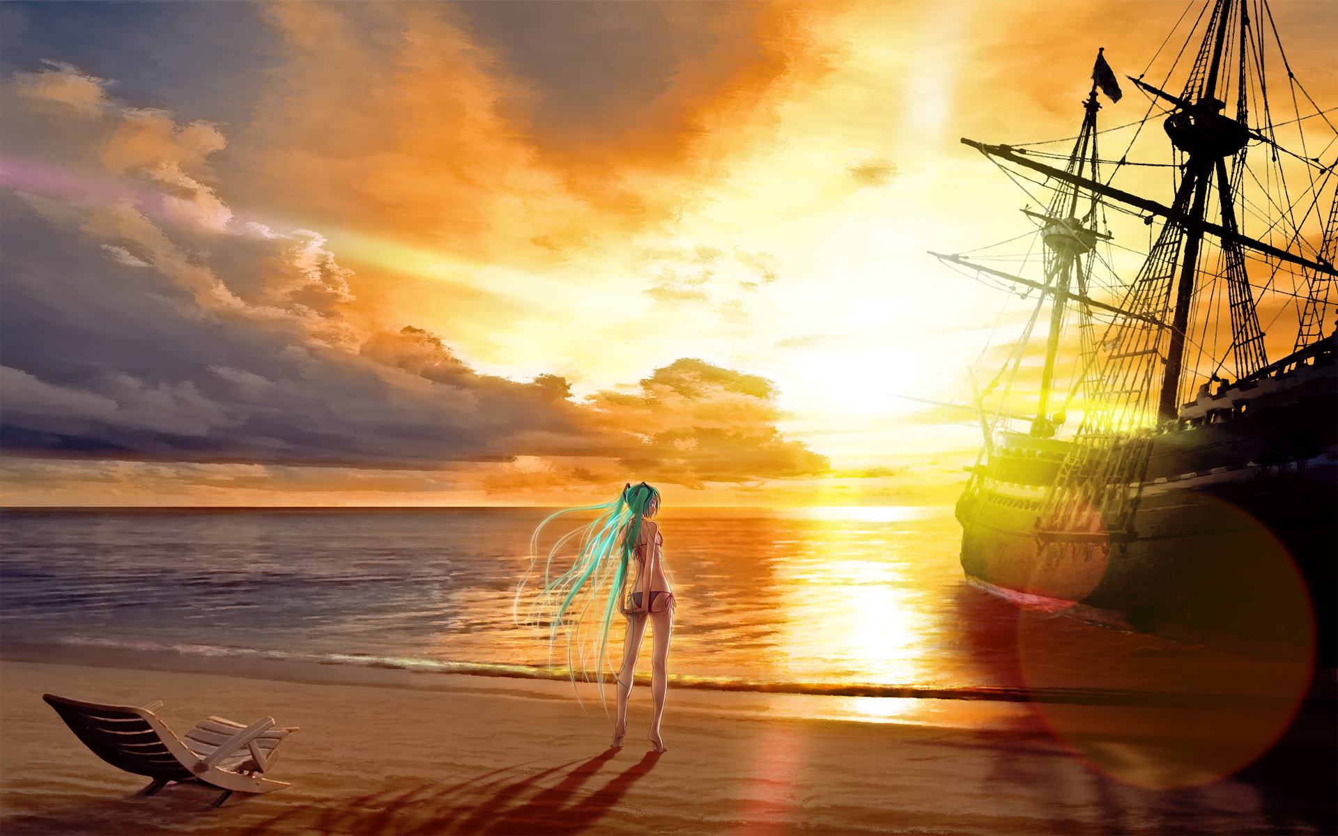 Konachan.com - 75605 bikini hatsune_miku sunset swimsuit takouji twintails vocaloid.png