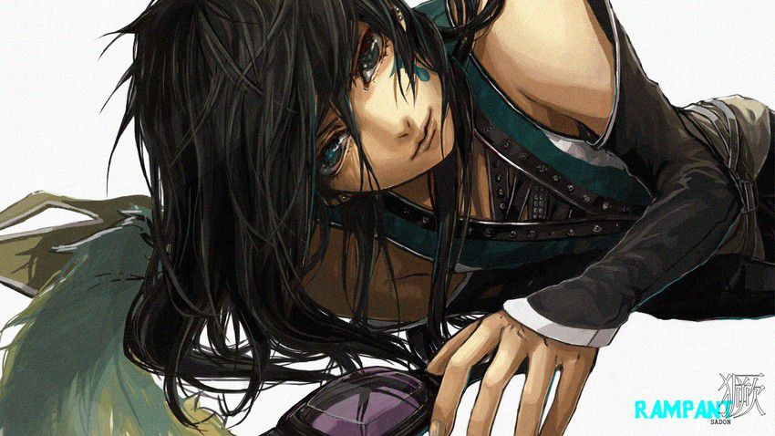 Anime male long black hair
