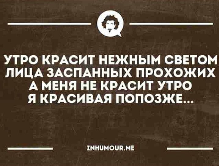 Утро красит нежным светом лица заспанных прохожих картинка прикольная