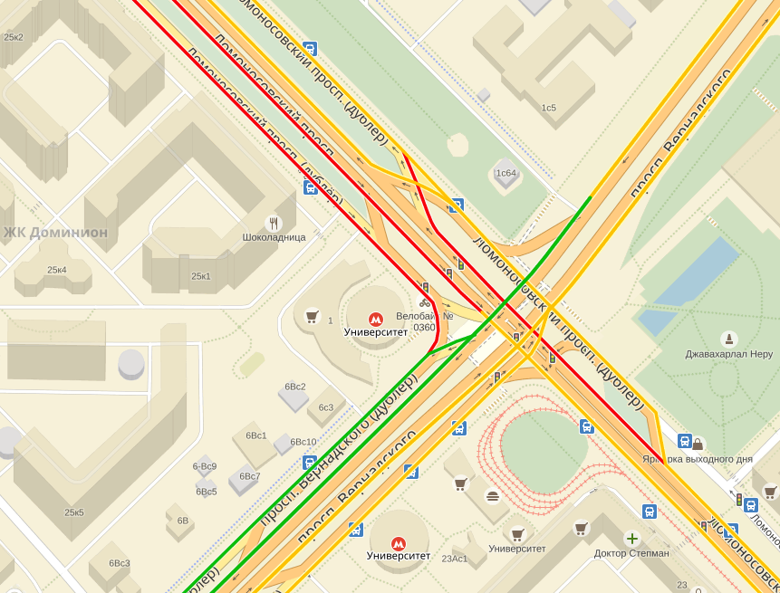 Есть ли поворот. Проспект Вернадского перекресток. Схема движения перекресток Вернадского Лобачевского. Пересечение Ленинского проспекта и проспекта Вернадского. Дублер проспекта Вернадского.