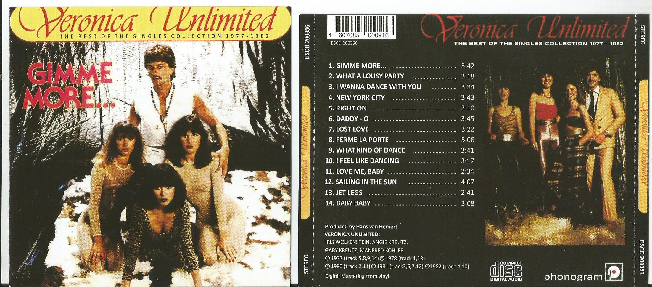 Gimme More The Best Of The Singles Collection 1977 19 By Veronica Unlimited Cd With Apexmusic Ref
