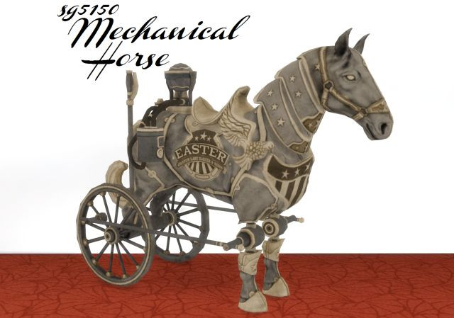 Статуи, скульптуры для Sims 4. Механическая лошадь Mechanical Horse by sg51...