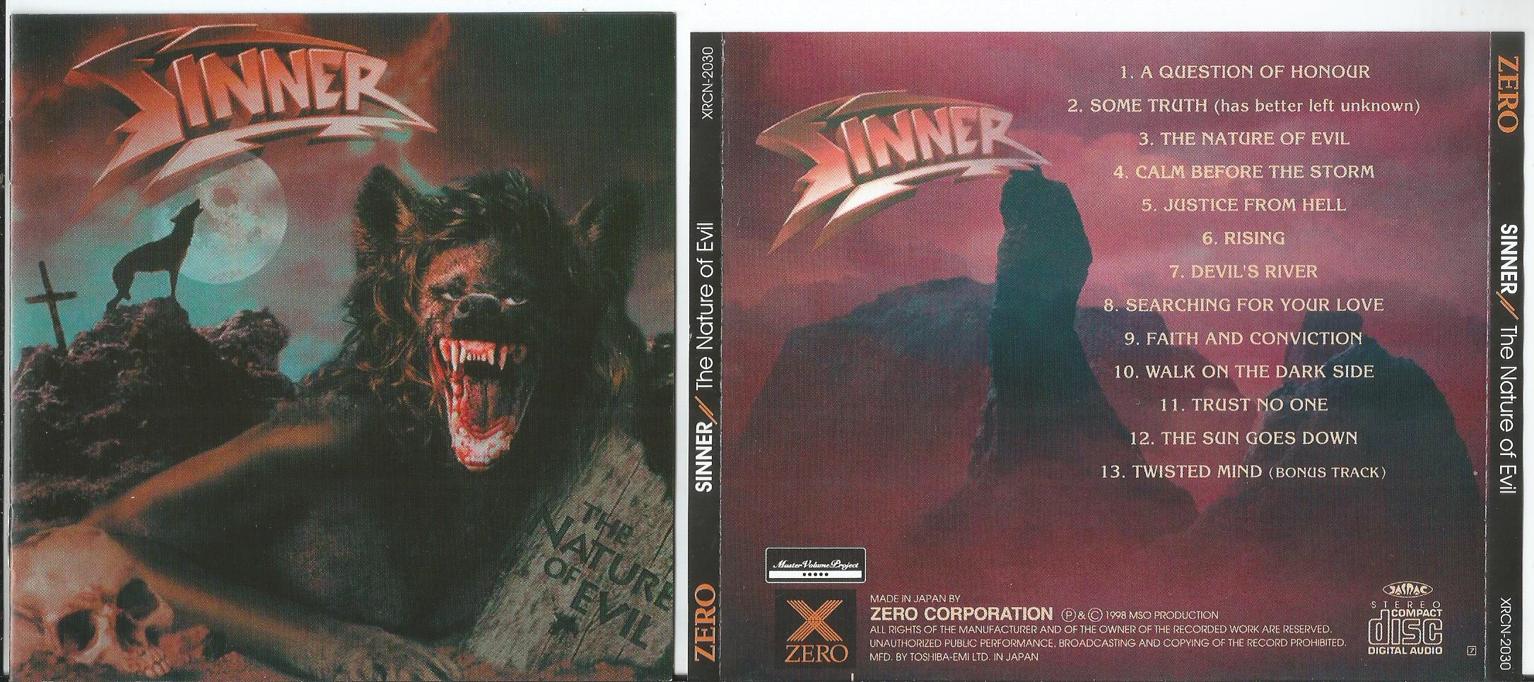 SINNER The Nature Of Evil + 1bonus track (8page booklet with lyrics)(no OBI)