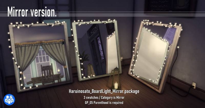 Зеркало с лампочками от Haruinosato для Симс 4