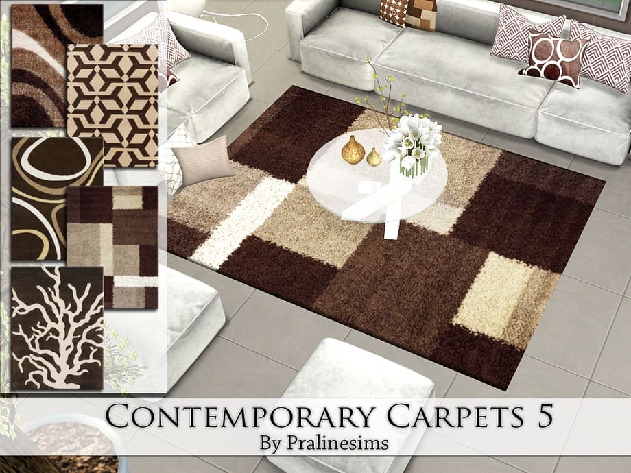 Ковры Contemporary carpets 5 от Pralinesims для Симс 4