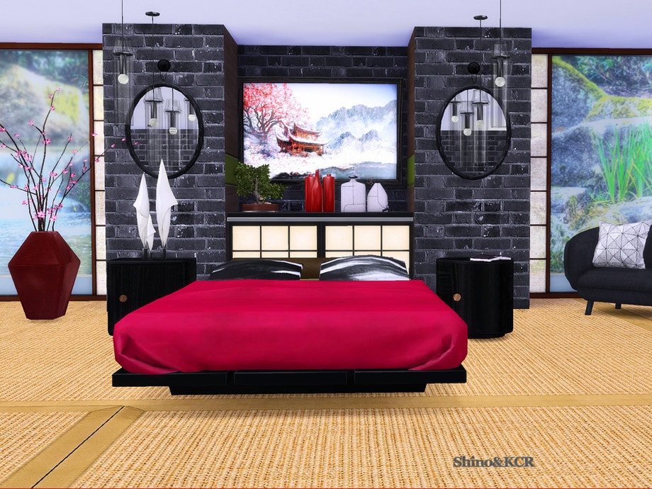 Спальня Japan Bedroom от ShinoKCR  для Симс 4