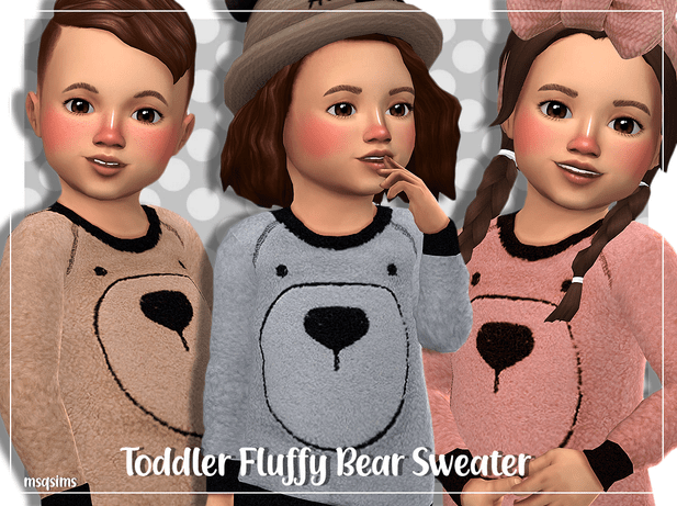 Свитер Toddler Fluffy Bear Sweater от MSQSIMS для Симс 4