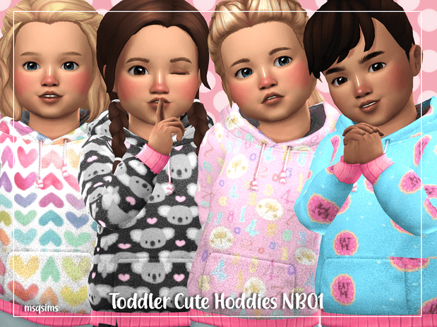 Худи Toddler Cute Hoddies NB01 от MSQSIMS для Симс 4