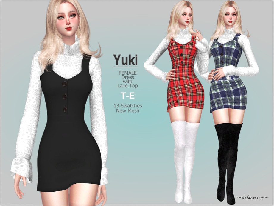 Наряд YUKI Outfit от Helsoseira для Симс 4