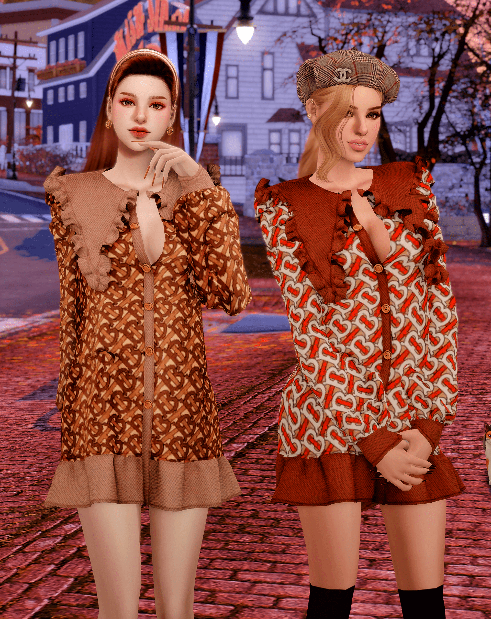 Платье Autumn Brown Dress от RIMINGS  для Симс 4