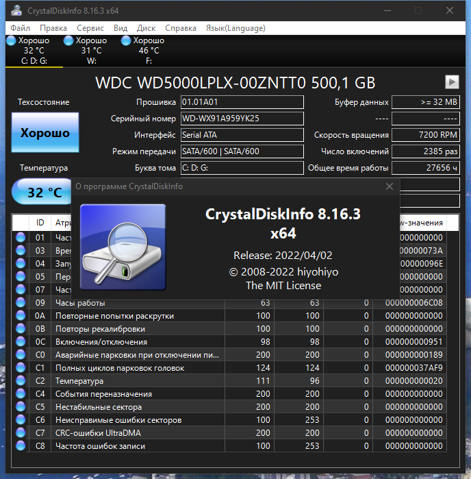 CrystalDiskInfo 8.16.3 RePack (& Portable) by 9649 [Multi/Ru]