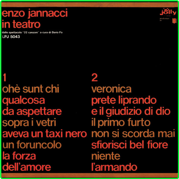 Enzo Jannacci Enzo Jannacci In Teatro Dallo Spettacolo 22 Canzoni A Cura Di Dario Fo (1965) Pop Flac 16 44 Fe4f780eea3c6ff65d9f5811b44979db