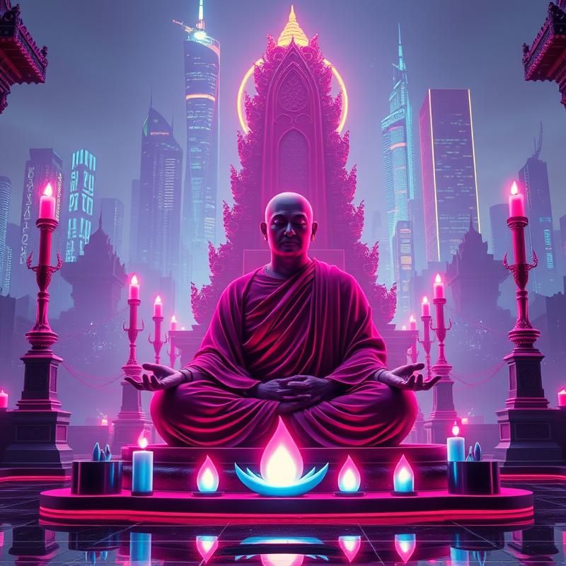 synthwave style AI art