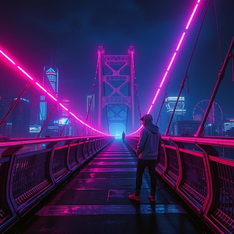 synthwave style AI art