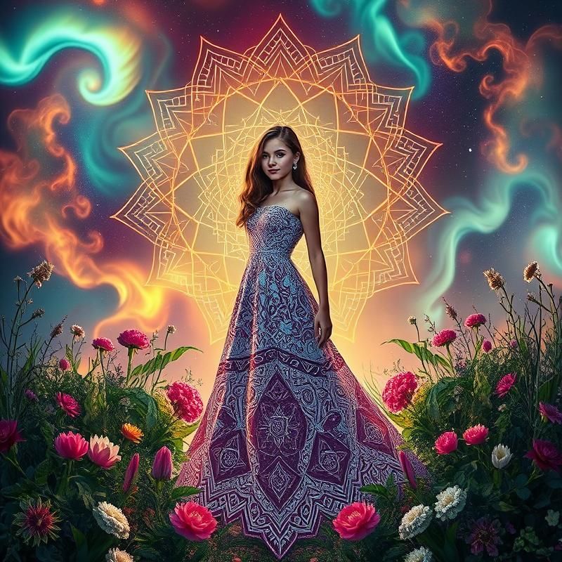 sacred geometry style AI art