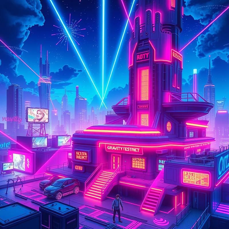 synthwave style AI art