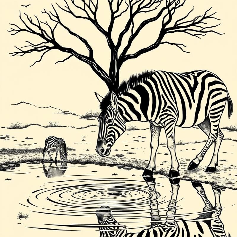 lithograph style AI art