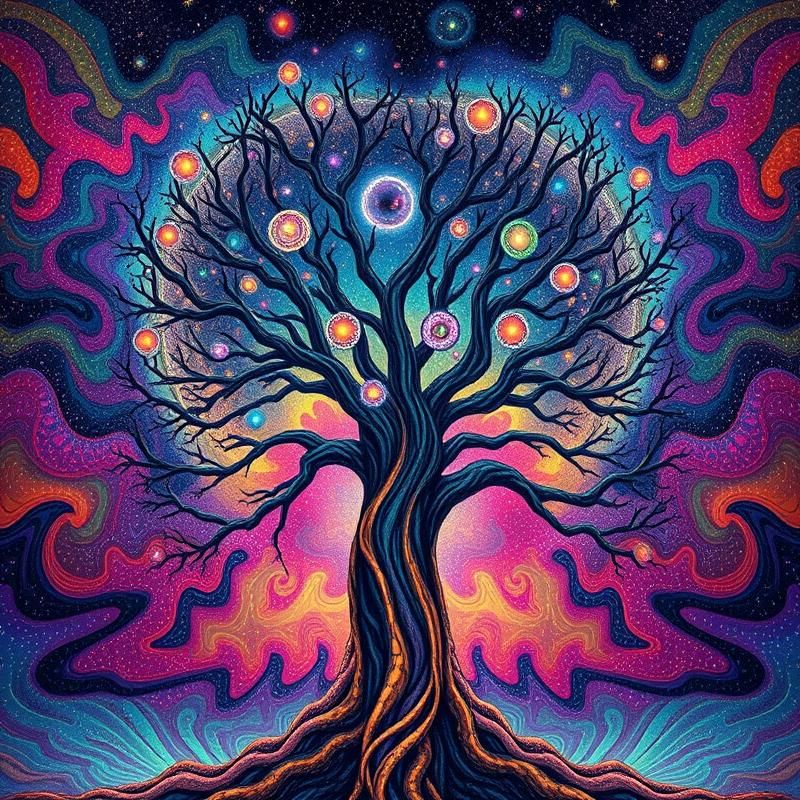 psychedelic style AI art