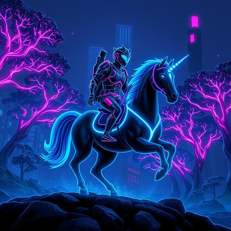 neon art style AI art