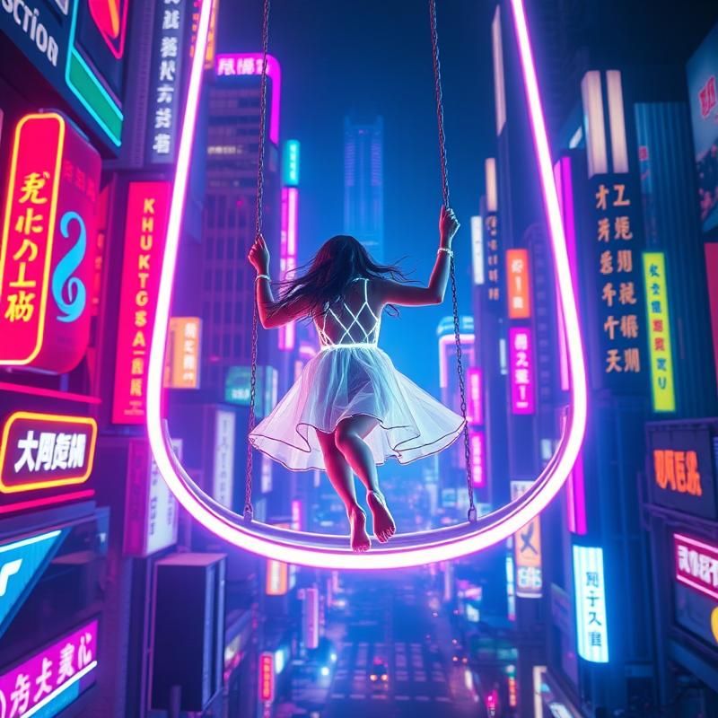 neon art style AI art