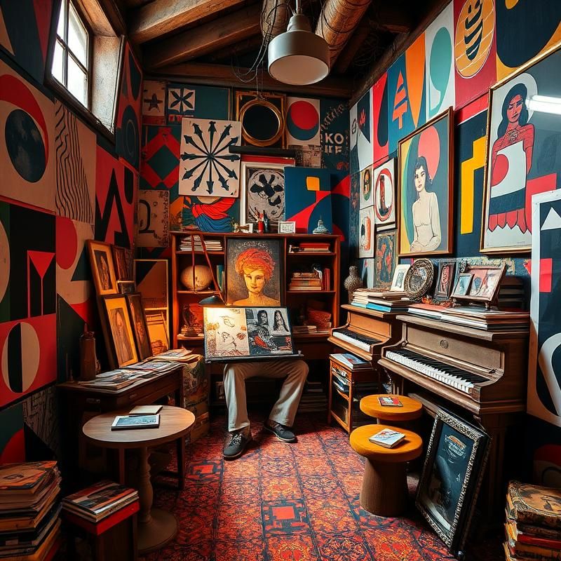 memphis design style AI art