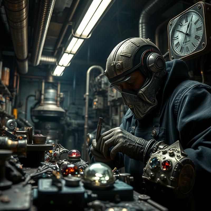 industrial style AI art