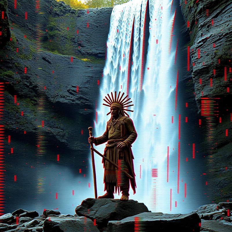 glitch art style AI art