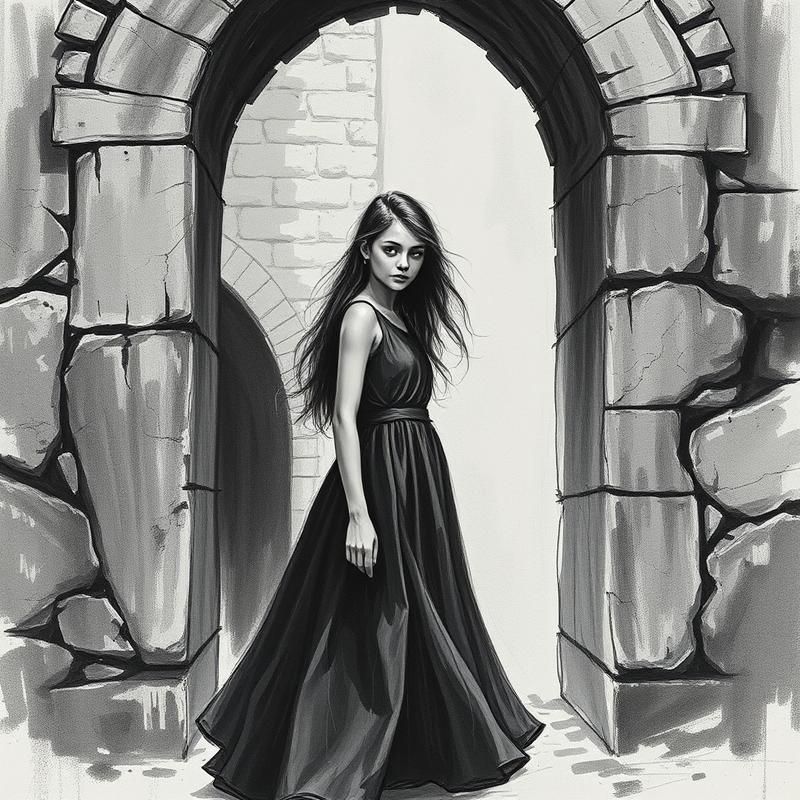 charcoal drawing style AI art