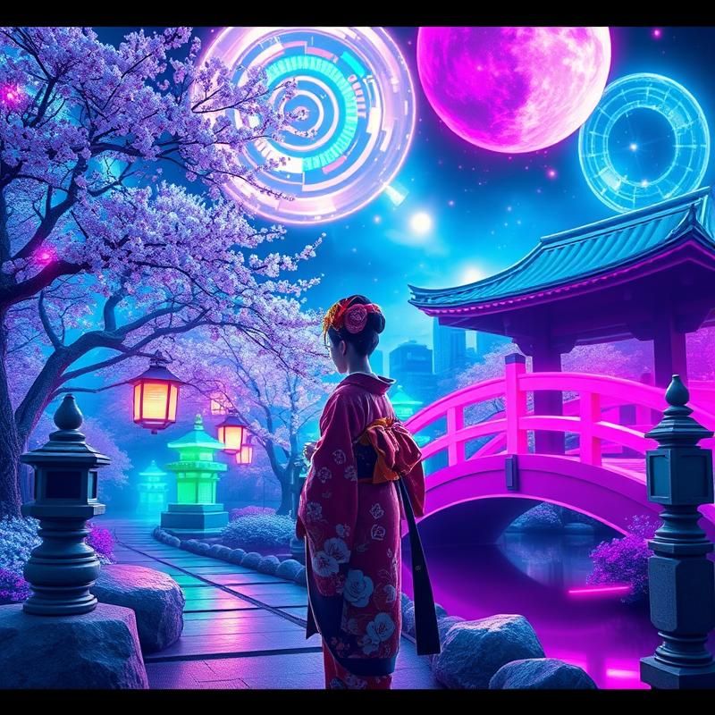 neon art style AI art