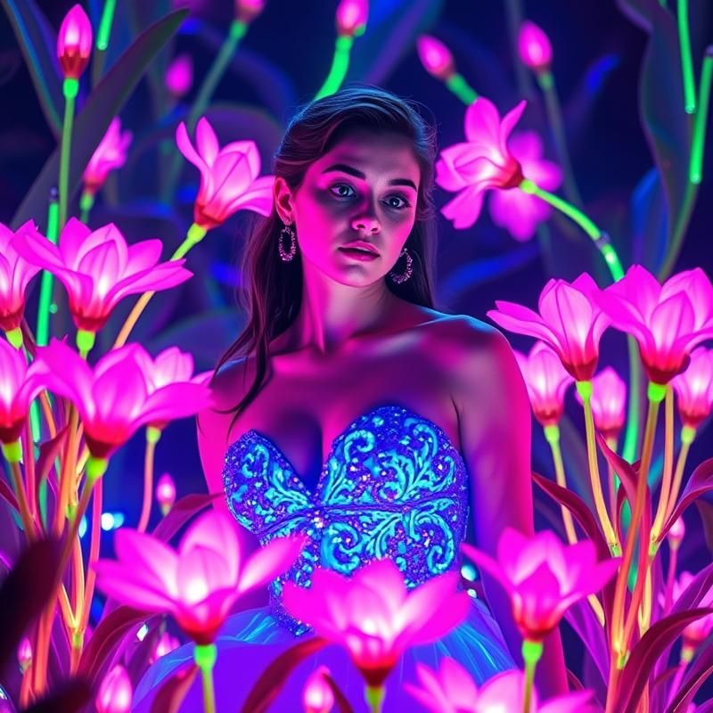 neon art style AI art