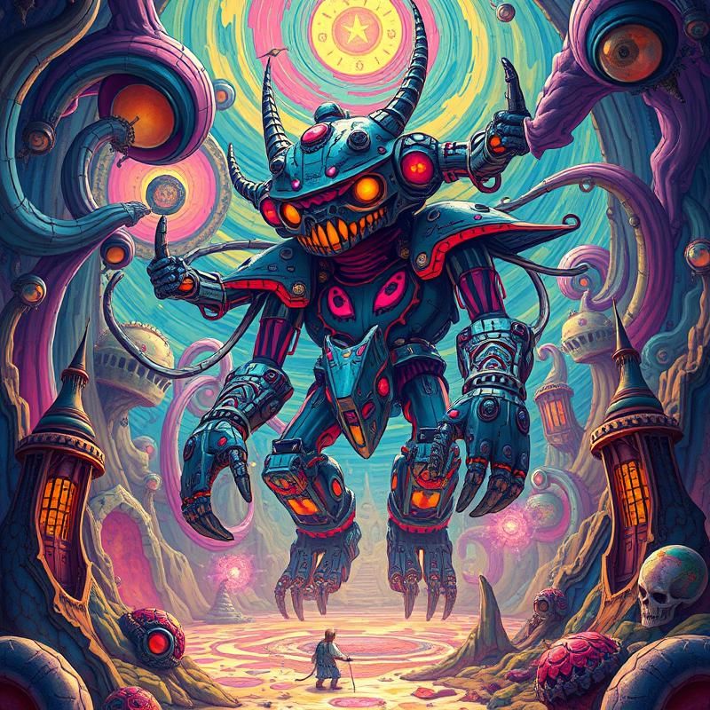 psychedelic style AI art