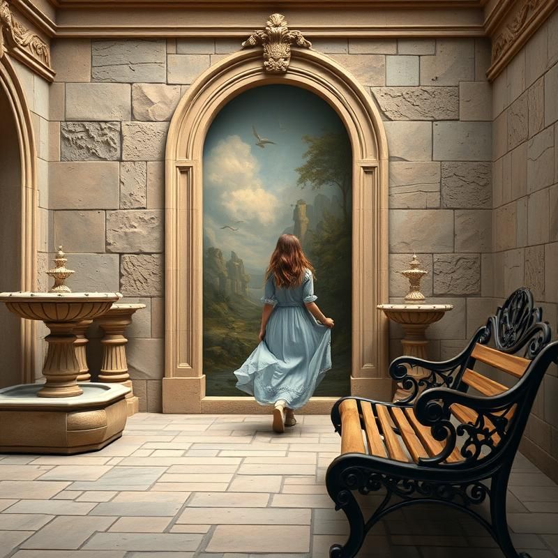 trompe l'oeil style AI art