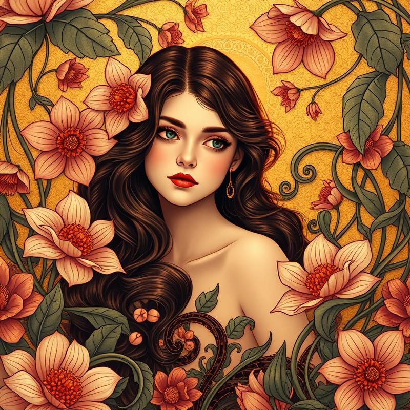 art nouveau style AI art