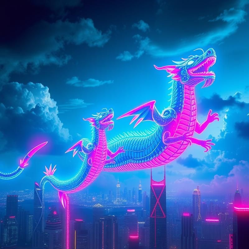 neon art style AI art