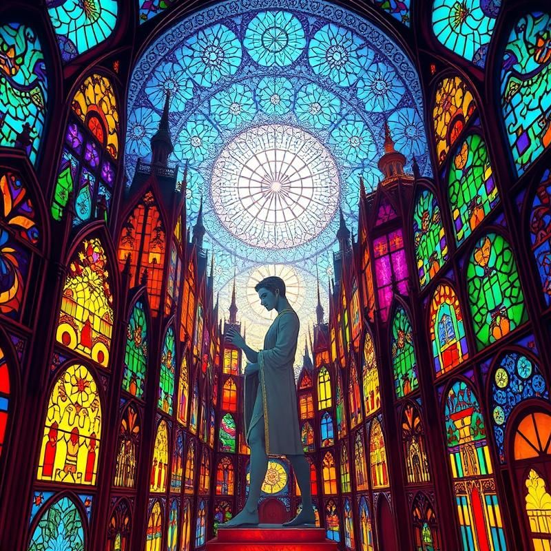 stained glass style AI art