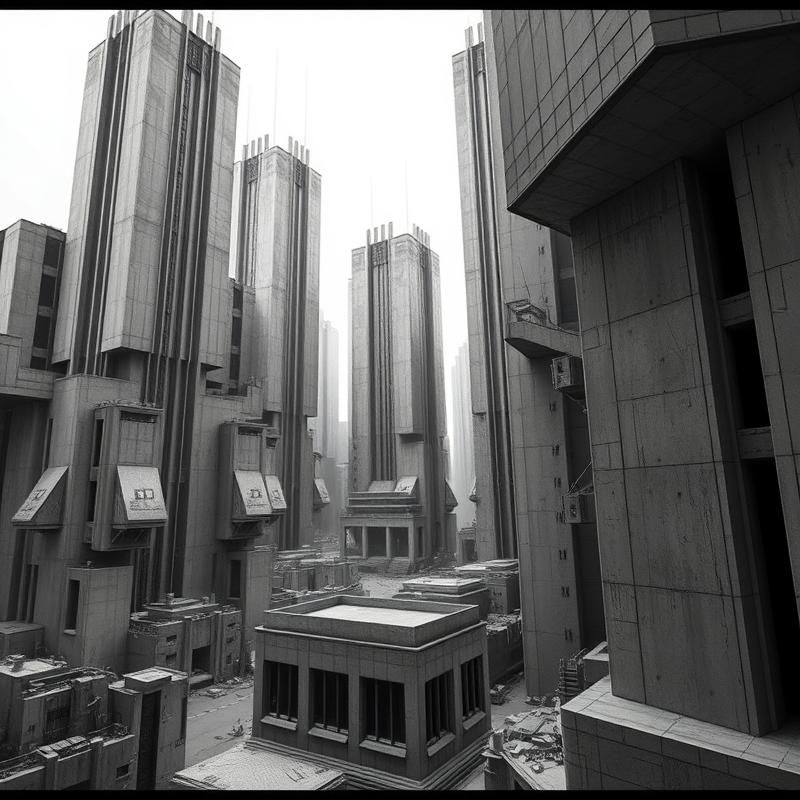 brutalist style AI art