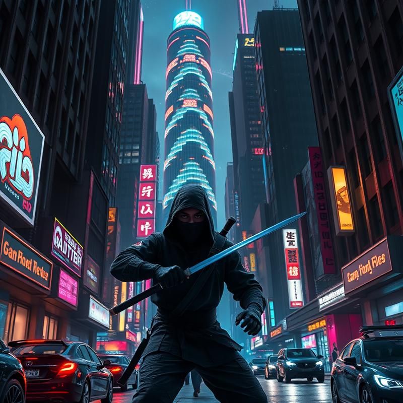synthwave style AI art