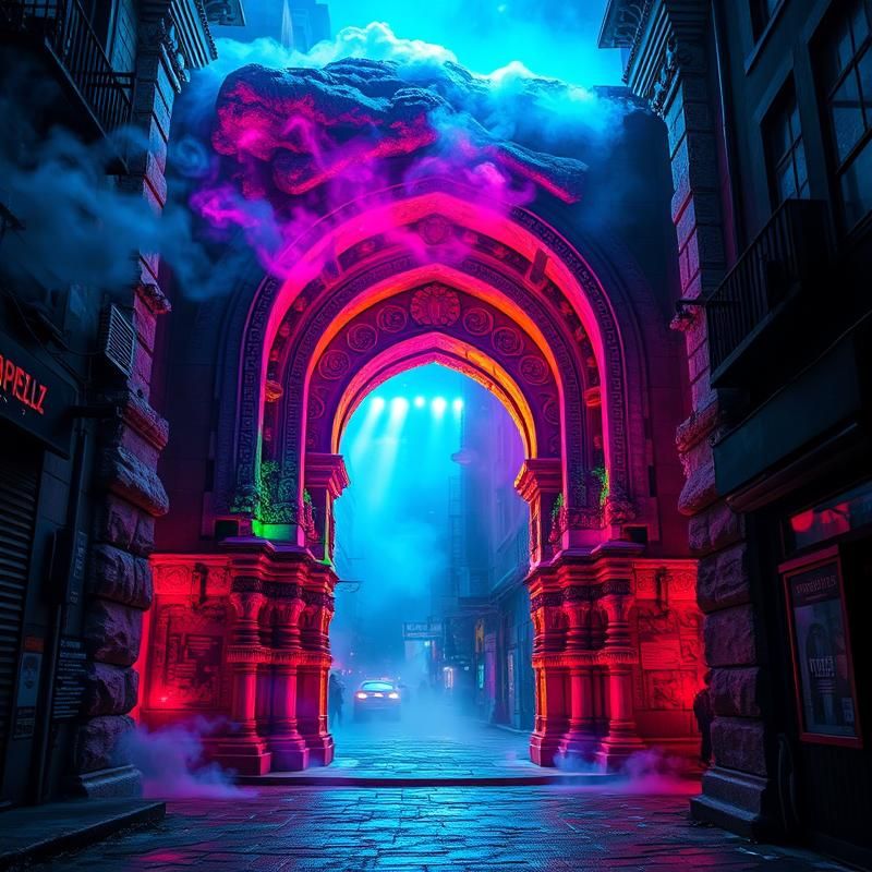 neon art style AI art