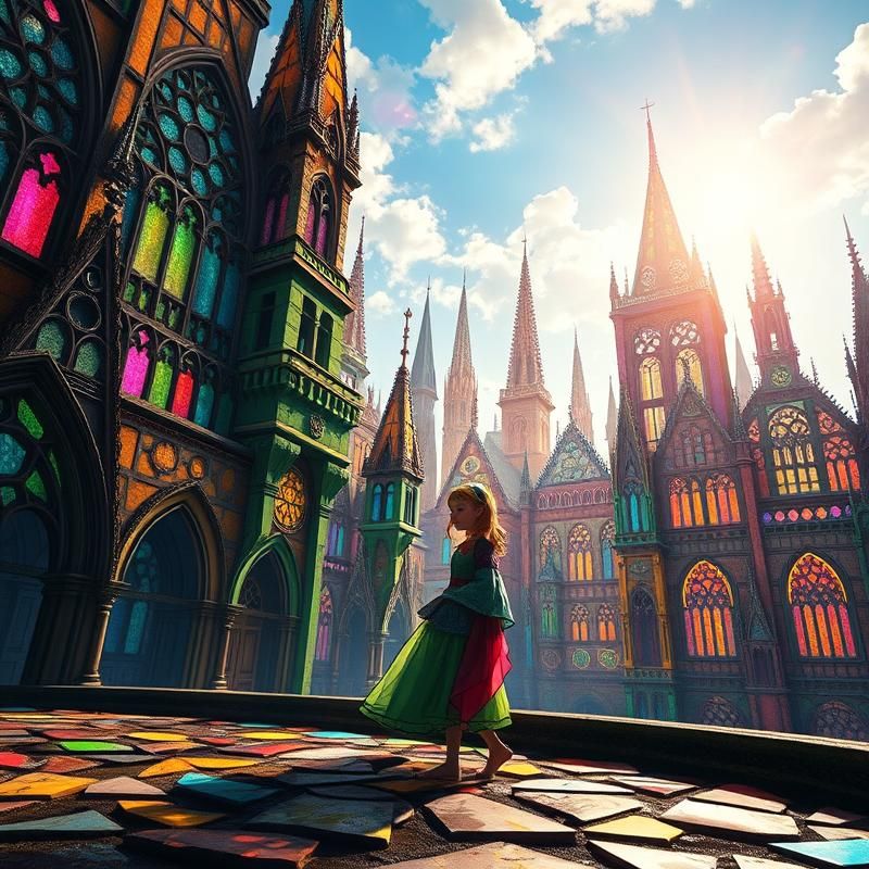 stained glass style AI art