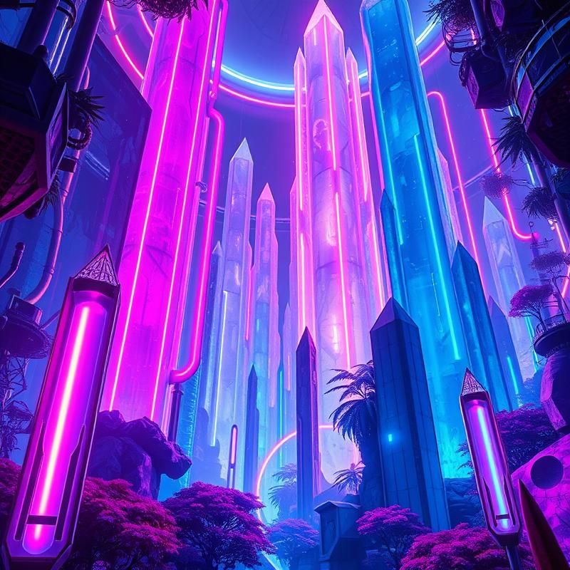neon art style AI art