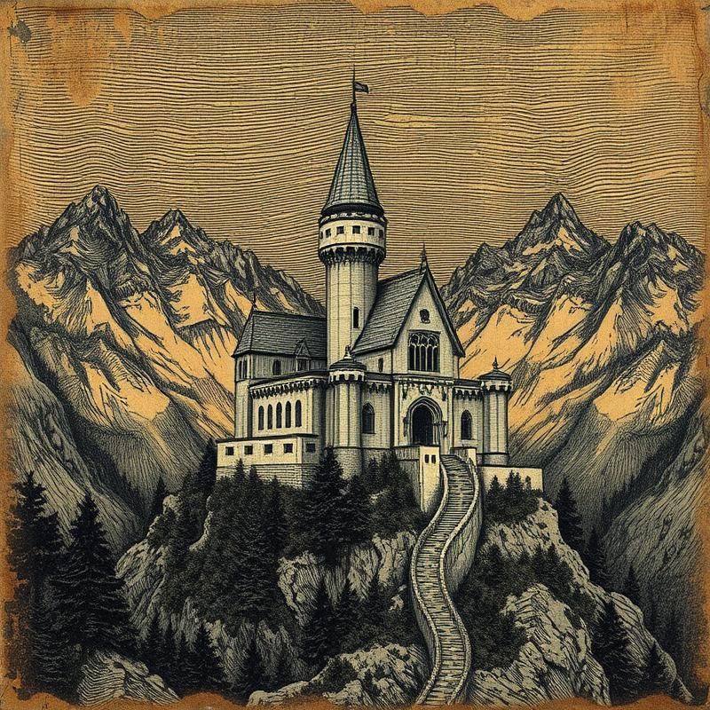 etching style AI art