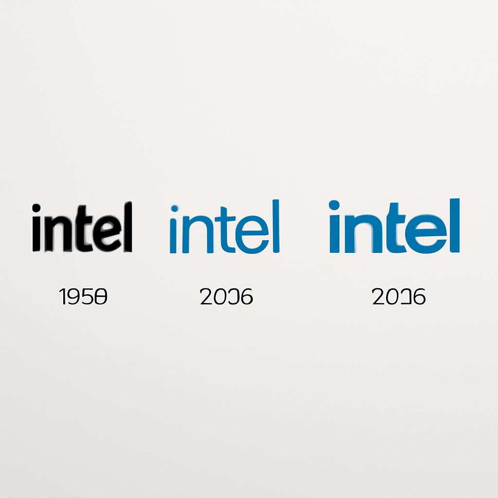 Эволюция логотипов компании Intel с 1968 по 2025 год