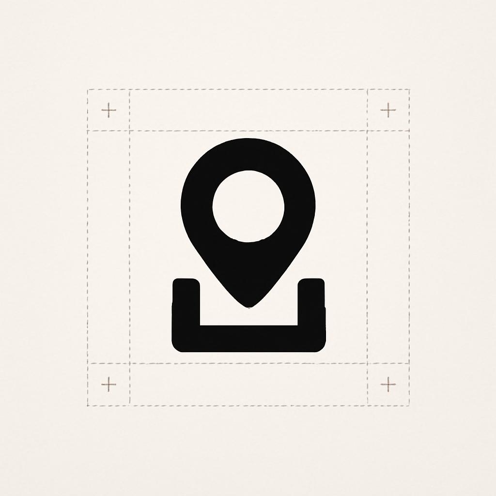 Схематичное изображение логотипа с четко обозначенным охранным полем вокруг него