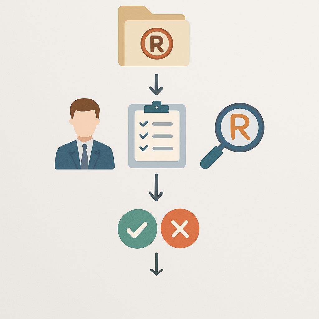 Блок-схема экспертизы товарного знака в Роспатенте