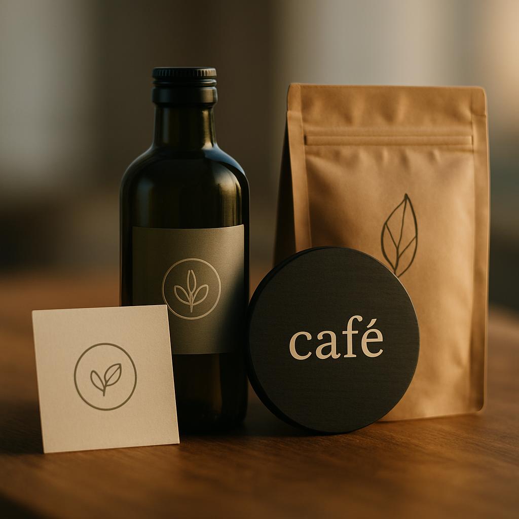 Иллюстрация различных типов брендов от логотипов до упаковки